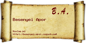 Besenyei Apor névjegykártya